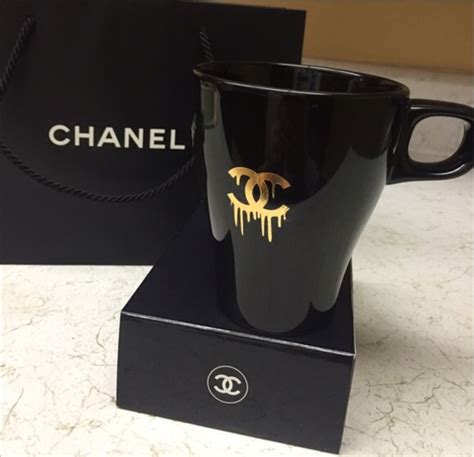 chanel mug black and gold|Chanel cup and saucer.